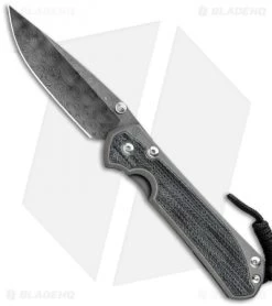 Chris Reeve Large Sebenza 31 Black Micarta (3.6" Raindrop Damascus)