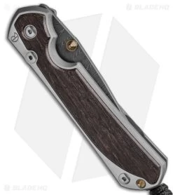 Chris Reeve Large Sebenza 31 LH Bog Oak (3.6" Damascus) -Knife Shop Chris Reeve Large Sebenza 31 Bog Oak Ladder Damascus Left Hand BHQ 98953 td spine