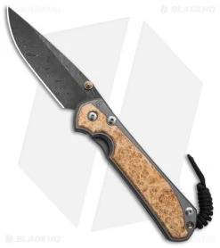 Chris Reeve Large Sebenza 31 Frame Lock Knife Box Elder (3.625" Boomerang Dama)