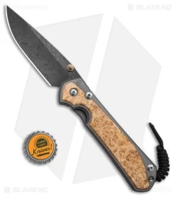 Chris Reeve Large Sebenza 31 Frame Lock Knife Box Elder (3.625" Boomerang Dama) -Knife Shop Chris Reeve Large Sebenza 31 FL Kife Box Elder 3in Boomerang Damascus BHQ 141308 td size