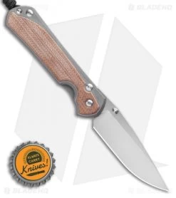 Chris Reeve Left-Hand Large Sebenza 31 Knife Natural Micarta (3.625" Stonewash) -Knife Shop Chris Reeve Large Sebenza 31 Natural Micarta Left Hand BHQ 98934 LS Bottlecap