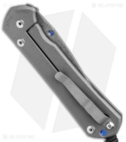 Chris Reeve Large Sebenza 31 Unique Graphic Lolite Inlay (3.6" Boomerang Damasc) -Knife Shop Chris Reeve Large Sebenza 31 Unique Graphic Lolite Boomerang Damascus BHQ 144655 jr side