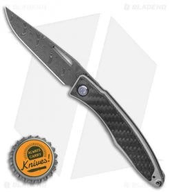 Chris Reeve Mnandi Gentleman's Knife Carbon Fiber (2.75" Boomerang Damascus) -Knife Shop Chris Reeve Mnandi CFBlackBoomerang Damascus MNA 1122 BHQ 105965 LS Bottlecap