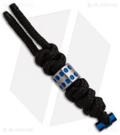 Chris Reeve Knives Small Black Cord Tie Lanyard W/ Silver Bead