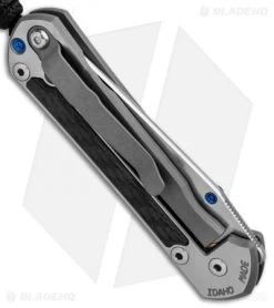 Chris Reeve Left-Hand Small Sebenza 21 Tanto Knife CF Inlays (2.94" Stonewash) -Knife Shop Chris Reeve Small Sebenza 21 Tanto Left Handed CF Inlays SW BHQ 90354 er side