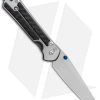 Chris Reeve Left-Hand Small Sebenza 21 Tanto Knife CF Inlays (2.94" Stonewash) -Knife Shop Chris Reeve Small Sebenza 21 Tanto Left Handed CF Inlays SW BHQ 90354 er side open
