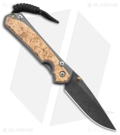 Chris Reeve Left Hand Small Sebenza 31 Frame Lock Knife Box Elder (3" Raindrop)