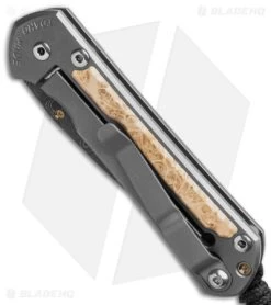 Chris Reeve Left Hand Small Sebenza 31 Frame Lock Knife Box Elder (3" Raindrop) -Knife Shop Chris Reeve Small Sebenza 31 Knife Box Elder LH 3in Raindrop Dama BHQ 98995 td spine