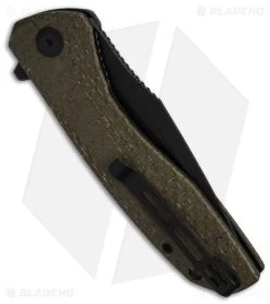 CIVIVI Baklash Flipper Liner Lock Knife Green Coarse Micarta (3.5" Black SW) -Knife Shop Civivi Baklash Flipper LLK Green Coarse Micarta 3in Black SW BHQ 151784 td side