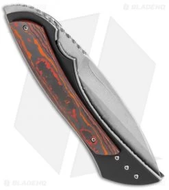 Corrie Schoeman B Ware Flipper Knife Fat Carbon (3.25" Damascus) 8 Corrie Schoeman B Ware Flipper Knife Fat Carbon (3.25" Damascus) -Knife Shop Corrie Schoeman B Ware Flipper Fat Carbon Damascus BHQ 24342 jr side