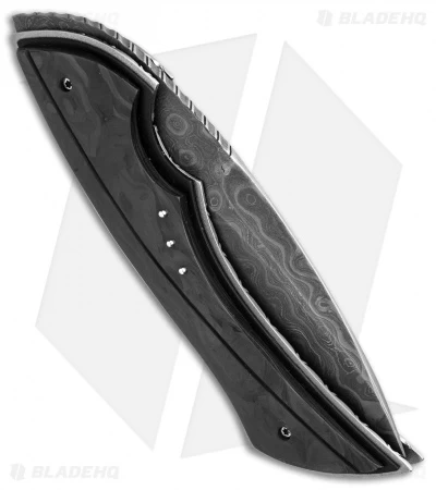 Corrie Schoeman B Ware Flipper Knife Marble Carbon Fiber (2.75" Damascus) 4 Corrie Schoeman B Ware Flipper Knife Marble Carbon Fiber (2.75" Damascus) - Image 2