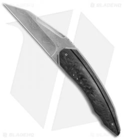 Corrie Schoeman D-Fuse Flipper Knife Marble CF Ruby/Citrine (3.25" Hamon)