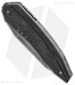 Corrie Schoeman D-Fuse Flipper Knife Marble CF Ruby/Citrine (3.25" Hamon) -Knife Shop Corrie Schoeman D Fuse Marble CF Ruby Citrine hamon BHQ 78464 er spine