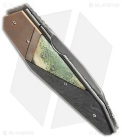 Corrie Schoeman D-Fuse Flipper Knife Bone/Carbon Fiber (3.3" Hamon) -Knife Shop Corrie Schoeman D Fuse bone cf hamon BHQ 72038 er side