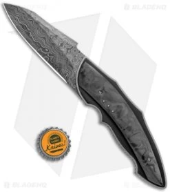 Corrie Schoeman Ilusion Flipper Knife Marble Carbon Fiber/G-10 (3.5" Damascus) -Knife Shop Corrie Schoeman Ilusion Flipper Knife Marble CF Damascus BHQ 124143 jr bottlecap