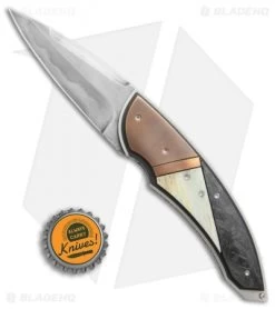 Corrie Schoeman Panerai Flipper Knife Giraffe Bone/Carbon Fiber (3" Hamon) -Knife Shop Corrie Schoeman Panerai giraffe bone cf hamon BHQ 72037 er size