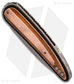 Corrie Schoeman Raindrop Liner Lock Knife Copper Beryllium (3" Hamon) -Knife Shop Corrie Schoeman Raindrop Black Lip Pearl Damascus BHQ 9504 er spine