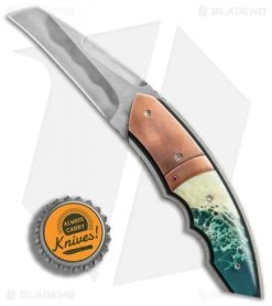 Corrie Schoeman Snout Flipper Knife Giraffe Bone/Bronze (2.5" Hamon) -Knife Shop Corrie Schoeman Snout Giraffe Bone Bronze hamon BHQ 78465 er bottlecap