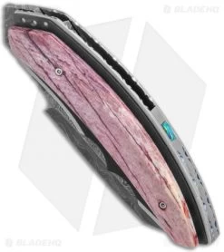 Corrie Schoeman Snout Liner Lock Knife Red Bone/G-10 (2.5" Damascus) -Knife Shop Corrie Schoeman Snout LL Red Bone G 10 Damascus BHQ 124142 jr spine