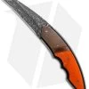 Corrie Schoeman Snout Liner Lock Knife Orange Giraffe Bone (2.5" Damascus)