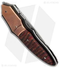 Corrie Schoeman X-Plain Flipper Knife Red Stabilized Pod (2.75" Hamon) -Knife Shop Corrie Schoeman X Plain Red stabilized pod hamon BHQ 72035 er side