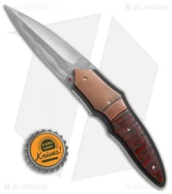 Corrie Schoeman X-Plain Flipper Knife Red Stabilized Pod (2.75" Hamon) -Knife Shop Corrie Schoeman X Plain Red stabilized pod hamon BHQ 72035 er size