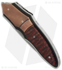 Corrie Schoeman X-Plain Flipper Knife Red Stabilized Pod (2.75" Hamon) -Knife Shop Corrie Schoeman X Plain Red stabilized pod hamon BHQ 72035 er spine