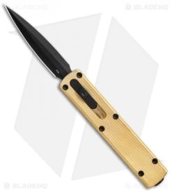 D Rocket Designs Zulu Spear D/A OTF Automatic Knife Aluminum-Bronze (2.8" Black)