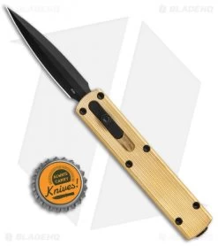 D Rocket Designs Zulu Spear D/A OTF Automatic Knife Aluminum-Bronze (2.8" Black) -Knife Shop D Rocket Design Zulu Spear DA Auto Aluminum Bronze Black BHQ 99377 jr bottlecap