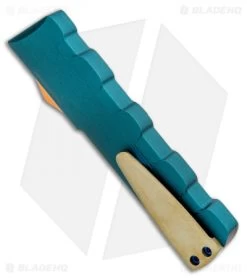 D Rocket Designs FIN D/A OTF Automatic Knife Green/Gold (2.75" Satin) -Knife Shop D Rocket Desings FIN DA OTF Automatic Green Gold BHQ 95655 jr side