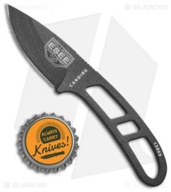 ESEE Candiru Fixed Blade Neck Knife W/ Kit Extras (2" Black) -Knife Shop ESEE Candiru Neck Knife Kit Black BHQ 46332 jr bottlecap 1