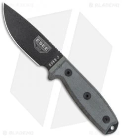 ESEE Knives ESEE-3PM Modified Knife Coyote Sheath W/ Clip Plate (3.88" Black)