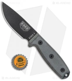 ESEE Knives ESEE-3PM Modified Knife Coyote Sheath W/ Clip Plate (3.88" Black) -Knife Shop ESEE Knives ESEE 3PM Modified Knife Coyote Sheath Clip Plate Black BHQ 4798 jr bottlecap