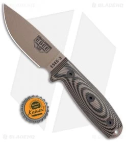 ESEE Knives ESEE-3PMDE-005 Fixed Blade Knife Coyote/Black G-10 (3.9" DE) -Knife Shop ESEE Knives ESEE 3PMDE 005 Coyote Black G 10 Tan BHQ 105754 jr bottlecap
