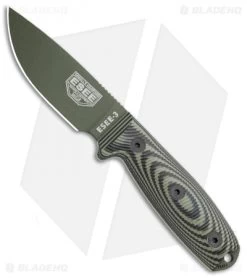 ESEE Knives ESEE-3 Fixed Blade Knife OD Green/Black G-10 (3.9" OD Green)
