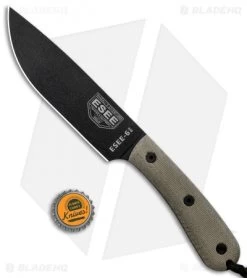 ESEE Knives ESEE-6HM Fixed Blade Knife Gray Micarta (6" Black) -Knife Shop ESEE Knives ESEE 6HM Fixed Blade Gray Micarta Black BHQ 52604 jr bottlecap