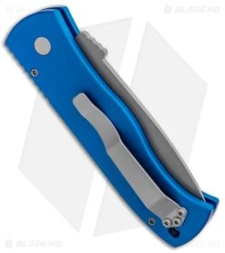 Pro-Tech Emerson CQC-7 Tanto Automatic Knife Blue (3.25" Bead Blast) -Knife Shop Emerson Protech CQC 7 Tanto Auto Dark Blue BB E7T01 BLUE BHQ 91357 jr side