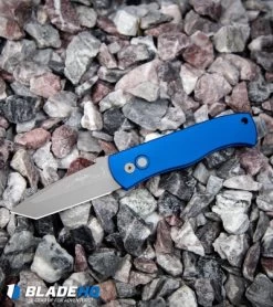 Pro-Tech Emerson CQC-7 Tanto Automatic Knife Blue (3.25" Bead Blast) -Knife Shop Emerson Protech CQC 7 Tanto Automatic Knife Blue Bead Blast BHQ91357 kp small rocks web