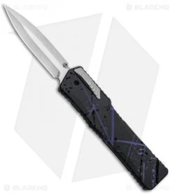 Heretic Knives Cleric Dagger OTF Knife Purple Splash/Carbon Fiber (3.5" SW)