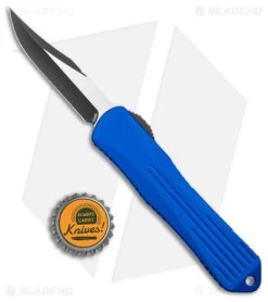 Heretic Knives Manticore-E Bowie OTF Knife Blue (3.25" Battleworn Black) -Knife Shop Heretic Knives Manticore E Bowie OTF Blue Battleworn TT BHQ 165640 jr bottlecap