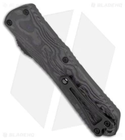 Heretic Knives Manticore-E Bowie OTF Knife Purple Carbon Fiber (3.1" DLC Serr) -Knife Shop Heretic Knives Manticore E Bowie OTF Purple CF DLC Black Serr BHQ 174844 jr side