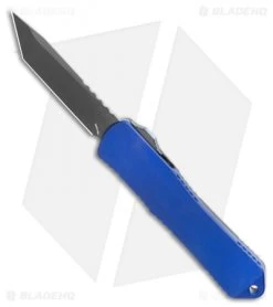 Heretic Knives Manticore-E D/A OTF Knife Blue Tanto CF Back Cover (3.125" DLC)