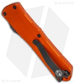 Heretic Knives Manticore-E D/A Recurve OTF Orange Aluminum (3.125" DLC) -Knife Shop Heretic Knives Manticore E Recurve OTF Orange DLC H029 6A ORG BHQ 116637 jr side