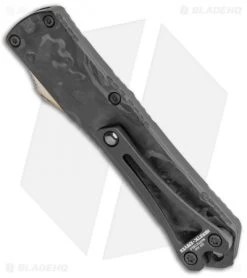 Heretic Knives Manticore-S Double Edge OTF Black Marbled CF (2.63" Hand-Ground) -Knife Shop Heretic Knives Manticore S Double Edge OTF Black Marbled CF Hand Ground BHQ 117544 jr side