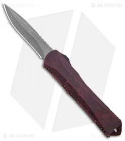 Heretic Knives Manticore-S Recurve OTF Red (2.63" Stonewash)