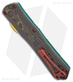 Heretic Manticore-X Bounty Hunter MagnaCut OTF Knife Green Al (3.7" Black) -Knife Shop Heretic Knives Manticore X Bounty Hunter OTF Black SW Serr BHQ 180469 jr side