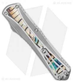 Heretic Knives Manticore-X D/A OTF Knife Custom Mammoth Ivory (3.75" Mirror) #1 -Knife Shop Heretic Knives Manticore X Custom Mammoth Ivory 1 DE Mirror BHQ 115758 LS Side