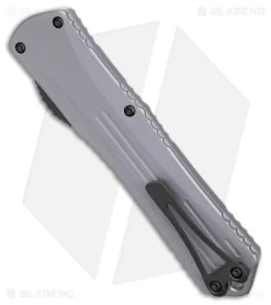 Heretic Knives Manticore-X Recurve OTF Automatic Knife Gray (3.75" Two Tone) -Knife Shop Heretic Knives Manticore X Recurve OTF Auto Gray TT BHQ 179504 jr side
