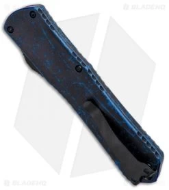 Heretic Knives Manticore-X Recurve OTF Breakthrough Blue (3.75" DLC Serr) -Knife Shop Heretic Knives Manticore X Recurve OTF Breakthrough Blue Black H033 6B BRKBL BHQ 97908 jr side