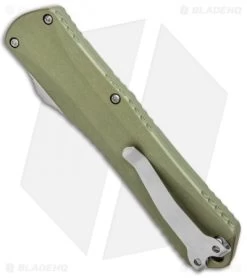 Heretic Knives Manticore-X Recurve OTF Knife OD Green (3.75" Stonewash) -Knife Shop Heretic Knives Manticore X Recurve OTF OD Green SW H033 2A GR BHQ 98805 jr side